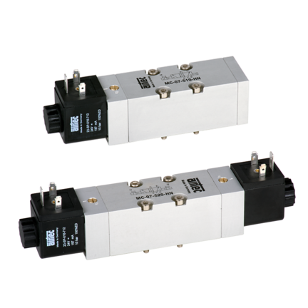 Elektrozawór 5/3 M5, 24V DC, w położeniu środkowym odcięte, bez wtyczki i cewki, seria MC-07, MC-7-500